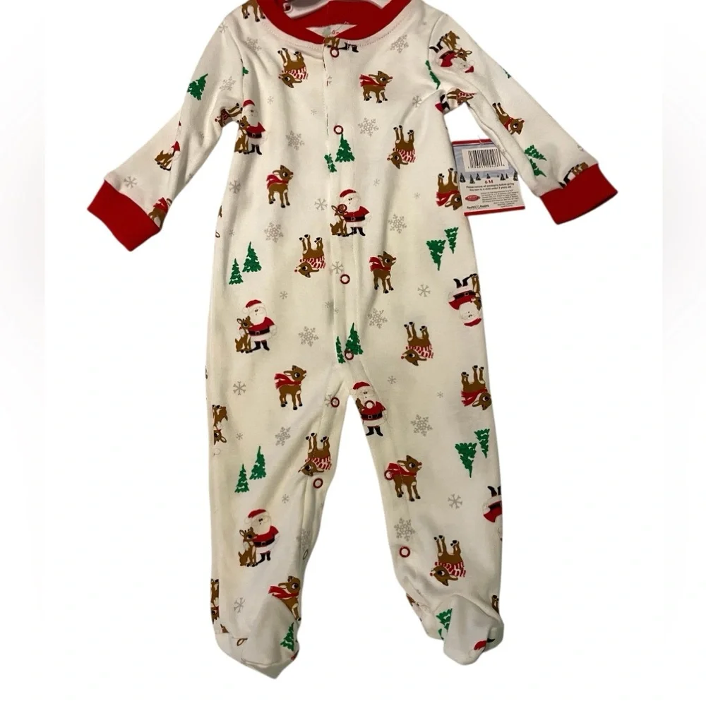 Rudolph‎ Baby First Christmas Reindeer Footie & Bib | 6M Unisex | NEW